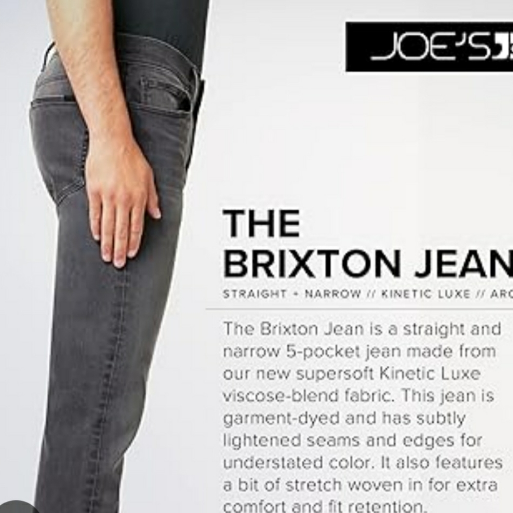 NWT Joe's Gray The Brixton Jeans Size 38